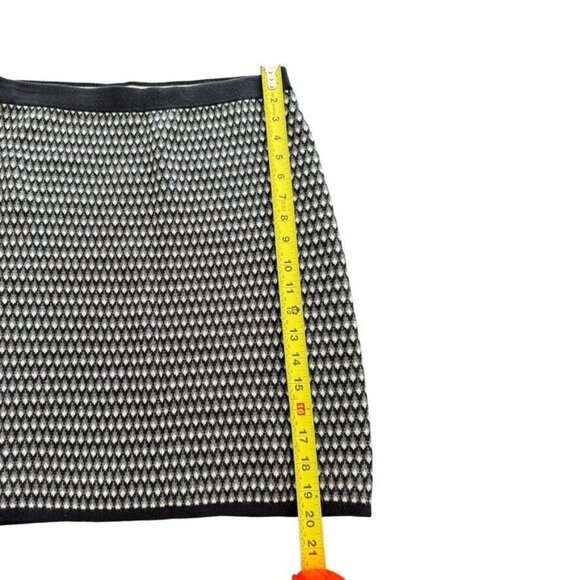 Willi Smith Stretch‎ Knit Straight Black Gray Diamond Print Skirt - Picture 6 of 9